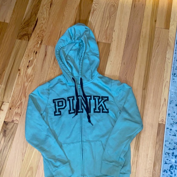 Dark Mint VS PINK Everyday Zip Up Hoodie💚 - Picture 2 of 5